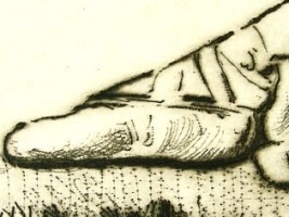 closeup of drypoint burr