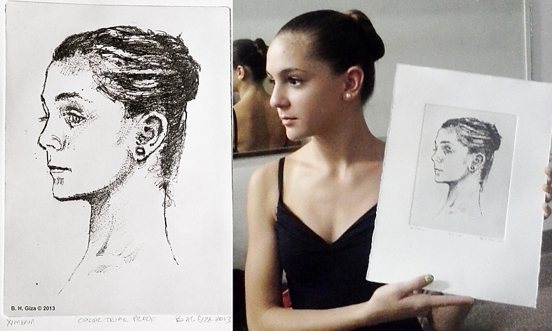 Ximena with her portrait